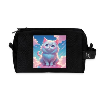 Kitten - Recycled Toiletry Zip Bag - black - Front