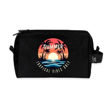 Nur tropische Sommer-Vibes - Recycelte Kulturtasche - Schwarz - Vorne