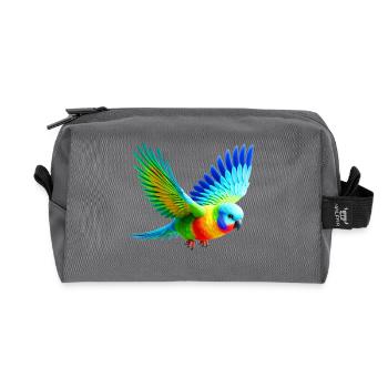 Regenbogensittich (03) - Recycelte Kulturtasche - Anthrazit - Vorne