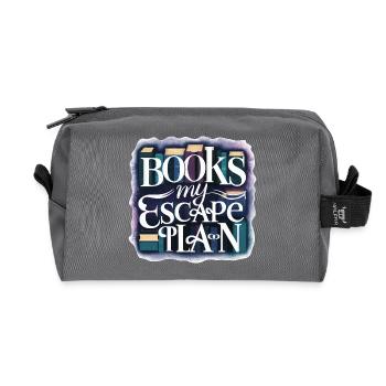 Leseratte Bücherwurm Spruch My Escape Plan - Recycelte Kulturtasche - Anthrazit - Vorne