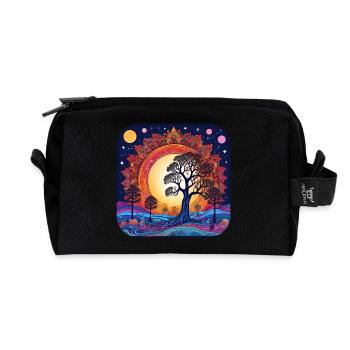 Germanen und Wikinger Weltenbaum Yggdrasil - Recycelte Kulturtasche - Schwarz - Vorne