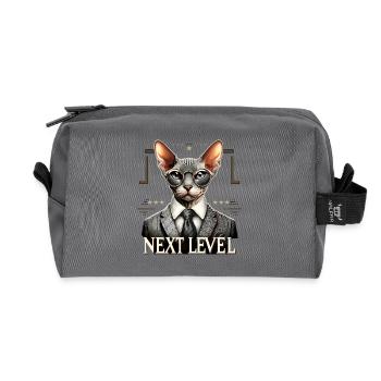 Cornish Rex Suit Next Level Cat Gift - Recycled Toiletry Zip Bag - anthracite - Front