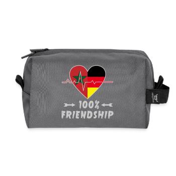 100% amitié entre le Maroc et l'Allemagne - Trousse de toilette en tissu recyclé - anthracite - Devant