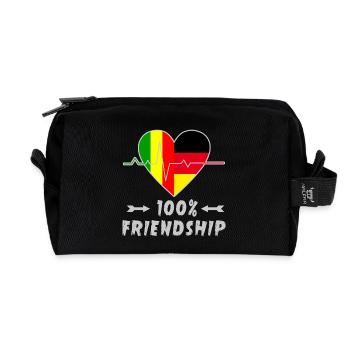 100 % amitié entre le Mali et l'Allemagne - Trousse de toilette en tissu recyclé - noir - Devant