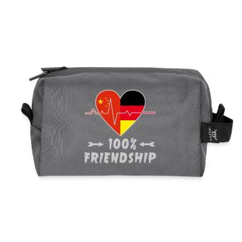 China and Germany 100% friendship - Recycled Toiletry Zip Bag - anthracite - Front