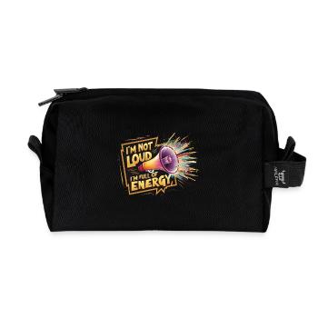 Ich bin nicht laut, ich bin voller Energie. - Recycelte Kulturtasche - Schwarz - Vorne