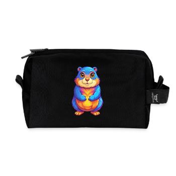 Gopher Colorful Kawaii Cartoon Character Clipart - Recycled Toiletry Zip Bag - black - Front