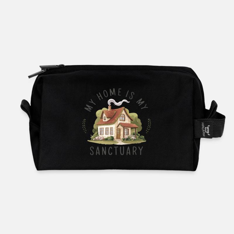 Mein Zuhause ist mein Zufluchtsort. - Recycelte Kulturtasche - Schwarz