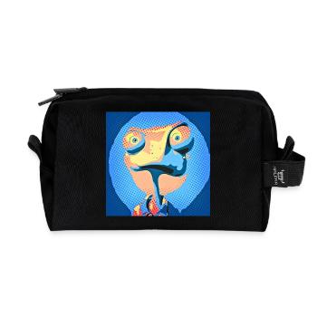 Caméléon Pop Art aux couleurs néon - Trousse de toilette en tissu recyclé - noir - Devant