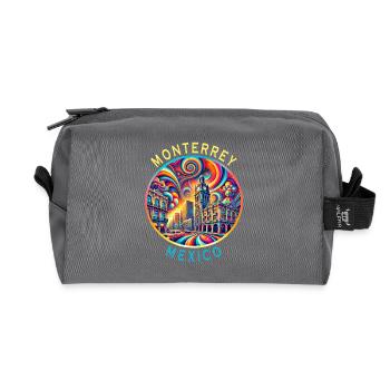 Monterrey, villes de Mexico, art et design - Trousse de toilette en tissu recyclé - anthracite - Devant