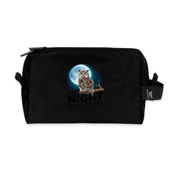 Ich bin ein Nachtmensch. - Recycelte Kulturtasche - Schwarz - Vorne