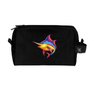 Schwertfisch Buntes Kawaii Cartoon Meerestier - Recycelte Kulturtasche - Schwarz - Vorne
