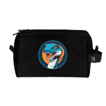 Anaconda Niedliches Kawaii Cartoon Tier Haustier Logo - Recycelte Kulturtasche - Schwarz - Vorne
