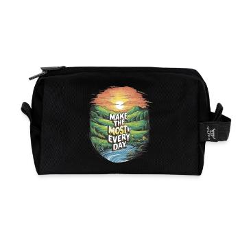 Make the most of every day - Recycled Toiletry Zip Bag - black - Front