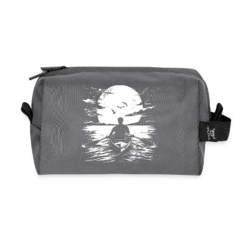 Rower Drawing - Recycled Toiletry Zip Bag - anthracite - Front