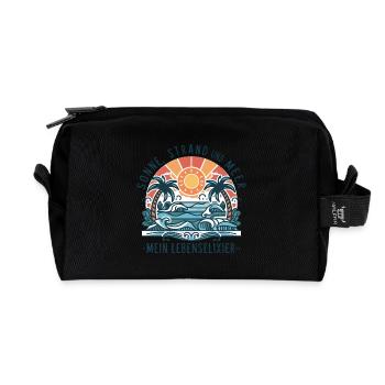Sun, beach and sea - my elixir of life - Recycled Toiletry Zip Bag - black - Front