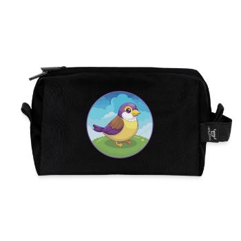 Spatz Niedlich Kawaii Cartoon Clipart Tier Haustier - Recycelte Kulturtasche - Schwarz - Vorne