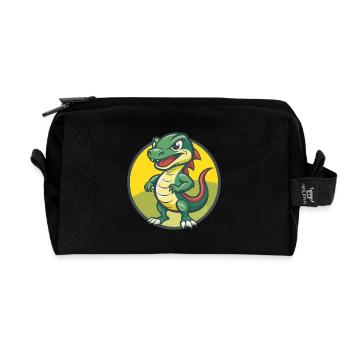 Basilisk Niedliche Kawaii Cartoon Clipart Haustier Tier - Recycelte Kulturtasche - Schwarz - Vorne