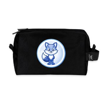 Fuchs Blau Niedliche Kawaii Cartoon Figur Clipart Haustier - Recycelte Kulturtasche - Schwarz - Vorne