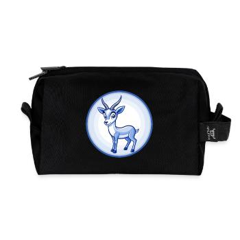 Impala Blau Kawaii Cartoon Figur Clipart Haustier - Recycelte Kulturtasche - Schwarz - Vorne
