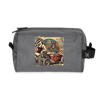 Tuning Hot Rod Design - Trousse de toilette en tissu recyclé - anthracite - Devant