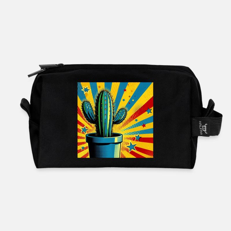 Cactus 1 - Trousse de toilette en tissu recyclé - noir