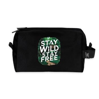 Restez sauvage, restez libre - Trousse de toilette en tissu recyclé - noir - Devant