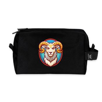 Ram Niedlich Lustig Kawaii Cartoon Clipart Tier Haustier - Recycelte Kulturtasche - Schwarz - Vorne