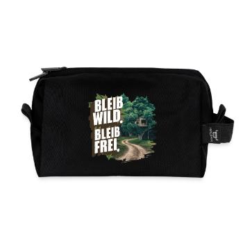 Stay wild, stay free - Recycled Toiletry Zip Bag - black - Front