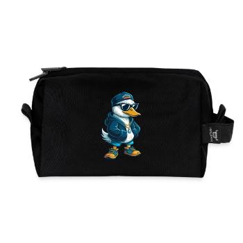 Gans Cool Cartoon Figur Kawaii Clipart - Recycelte Kulturtasche - Schwarz - Vorne