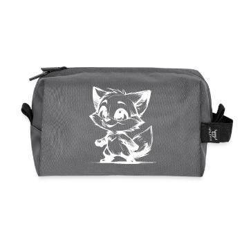 Süsser Kinder Fuchs Bleistift Zeichnung - Recycelte Kulturtasche - Anthrazit - Vorne