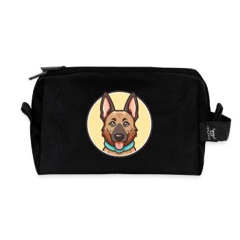Holländischer Schäferhund Hunderasse Karikatur Kawaii Clipart - Recycelte Kulturtasche - Schwarz - Vorne