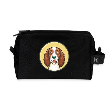 Irische Rot Und Weiß Setter Hund Rasse Lustige Karikatur - Recycelte Kulturtasche - Schwarz - Vorne
