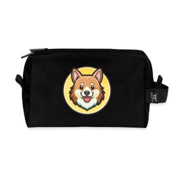 Isländischer Schäferhund Hunderasse Karikatur Kawaii - Recycelte Kulturtasche - Schwarz - Vorne