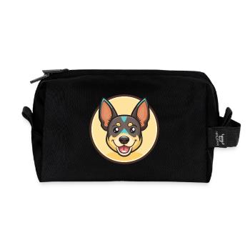 Lancashire Heeler Dog Breed Cartoon Kawaii Clipart - Recycled Toiletry Zip Bag - black - Front