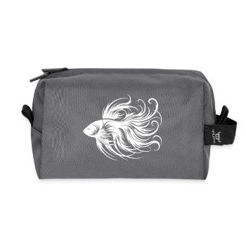 Elegant betta fish beautiful labyrinth fish - Recycled Toiletry Zip Bag - anthracite - Front