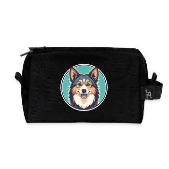 Isländischer Schäferhund Hunderasse Karikatur Kawaii - Recycelte Kulturtasche - Schwarz - Vorne