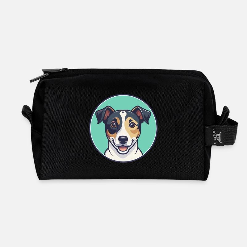 Jack Russell Terrier Hunderasse Cartoon Kawaii Haustier - Recycelte Kulturtasche - Schwarz