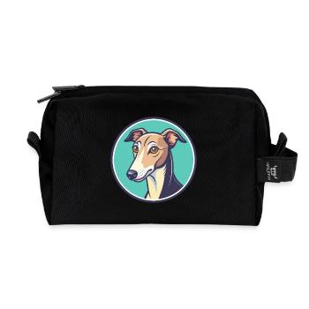 Whippet Hund Rasse Cartoon Figur Kawaii Clipart - Recycelte Kulturtasche - Schwarz - Vorne