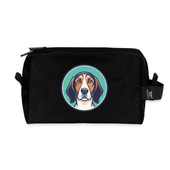 Treeing Walker Coonhound Dog Breed Cartoon Kawaii - Recycled Toiletry Zip Bag - black - Front