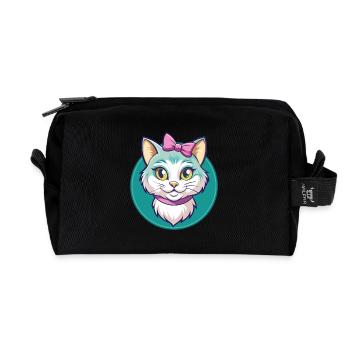 Chantilly Tiffany Cat Breed Cartoon Kawaii Animal - Recycled Toiletry Zip Bag - black - Front