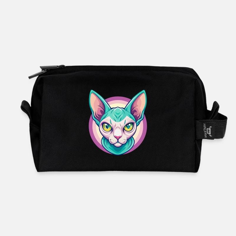 Sphynx Katze Rasse Cartoon Kawaii Tier Haustier - Recycelte Kulturtasche - Schwarz