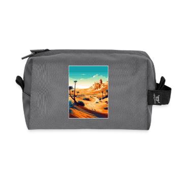 Sahara Désert Afrique Voyage Affiche Souvenir WPA - Trousse de toilette en tissu recyclé - anthracite - Devant