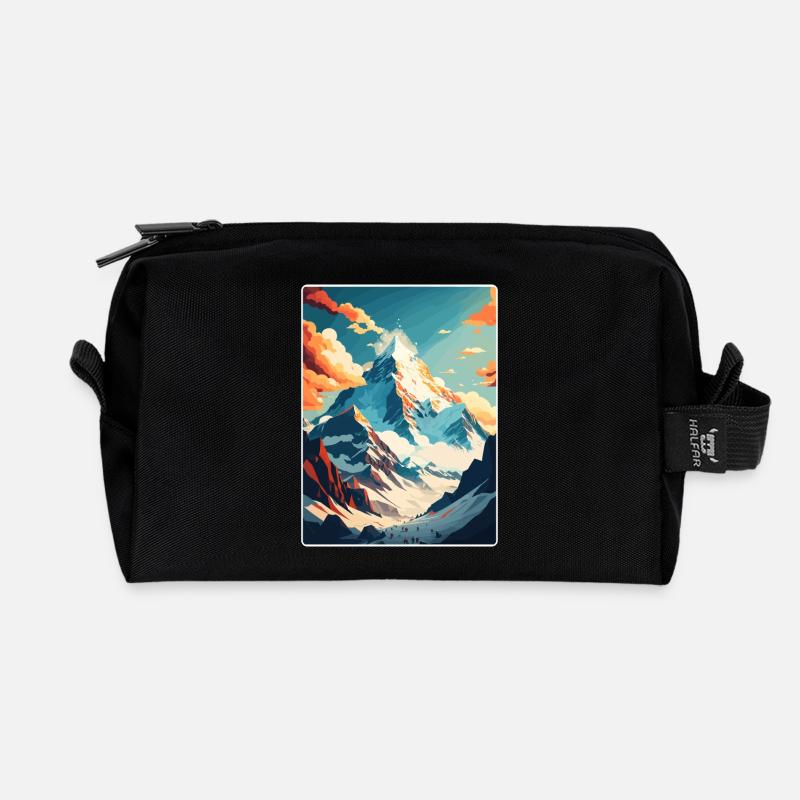 Mount Everest China Vintage Reise Poster Souvenir - Recycelte Kulturtasche - Schwarz