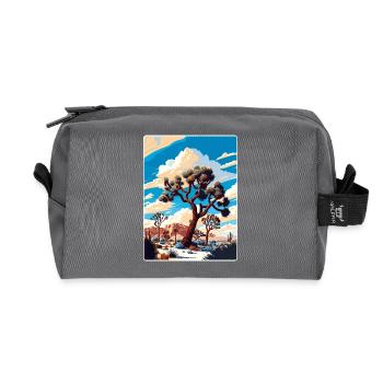 Joshua Tree National Park California Travel Poster - Recycled Toiletry Zip Bag - anthracite - Front