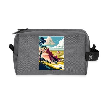 Theodore Roosevelt National Park Travel Poster WPA - Recycled Toiletry Zip Bag - anthracite - Front