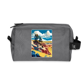 Theodore Roosevelt National Park Travel Poster WPA - Recycled Toiletry Zip Bag - anthracite - Front