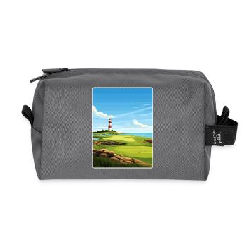 Harbor Town Golf Links Club Course Travel Poster - Recycled Toiletry Zip Bag - anthracite - Front