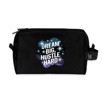 Rêver grand, se démener – Ciel nocturne - Trousse de toilette en tissu recyclé - noir - Devant