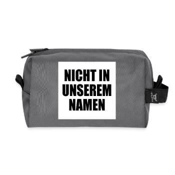 Not in my name - Recycled Toiletry Zip Bag - anthracite - Front